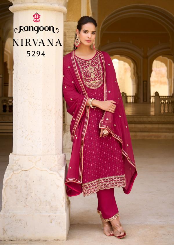 Rangoon Nirvana Rayon Embroidered Kurti Bottom With Dupatta